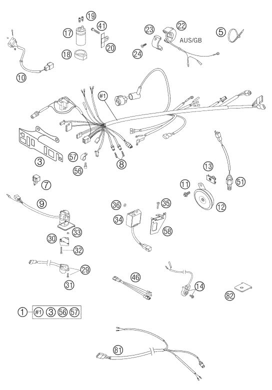 Sprängskiss: Wiring Harness – KTM 660 SMC 2005