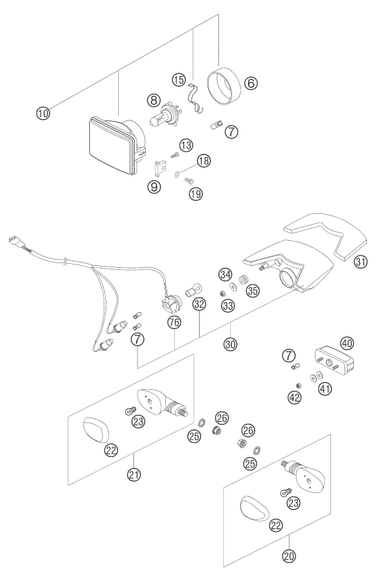 Sprängskiss: Lighting System – KTM 660 SMC 2006