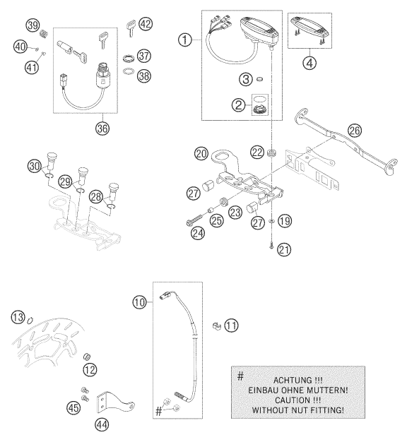 Sprängskiss: Instruments / Lock System – KTM 625 SMC 2005