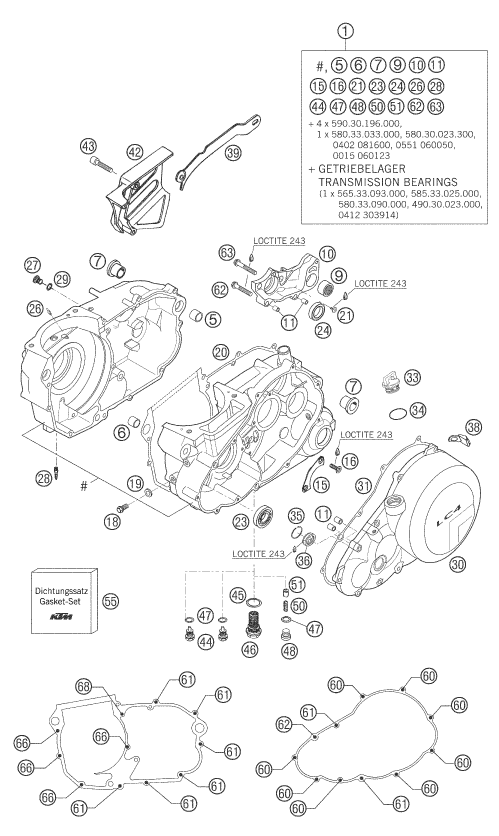 Sprängskiss: Engine Case – KTM 660 SMC 2005