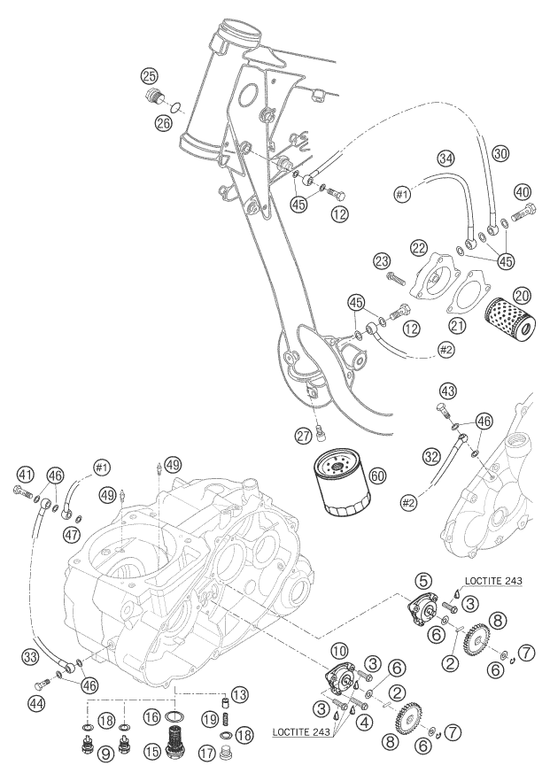Sprängskiss: Lubricating System – KTM 660 SMC 2006