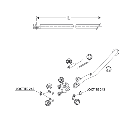 Sprängskiss: Side / Center Stand – KTM 640 DUKE II RED 2005