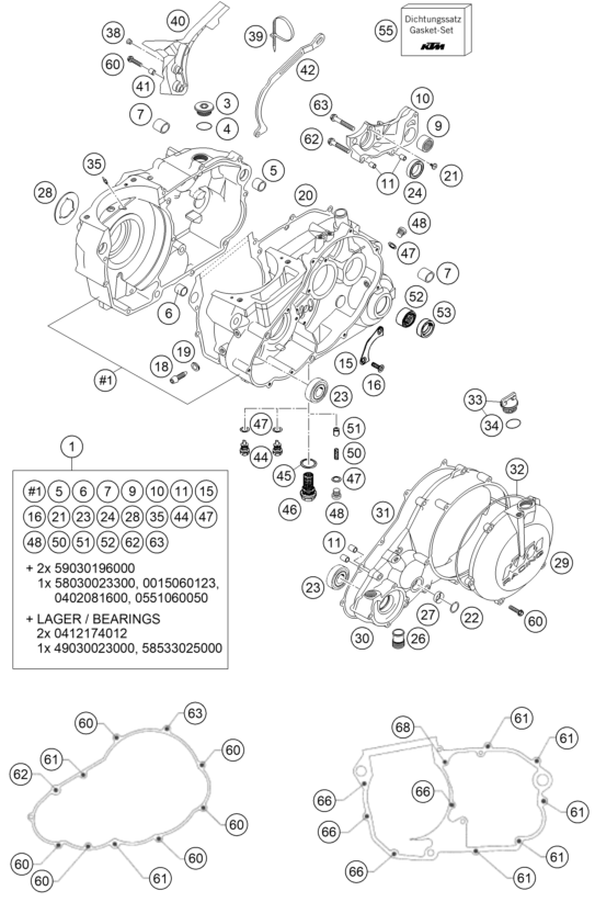 Sprängskiss: Engine Case – KTM 450 RALLYE FACTORY REPL. 2004