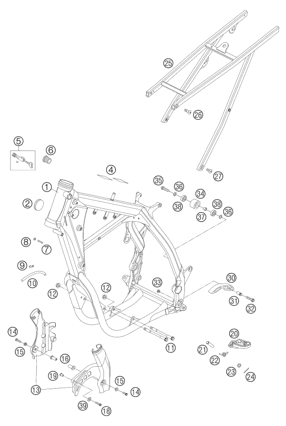 Sprängskiss: Frame – KTM 525 SX SUPERMOTO 2005