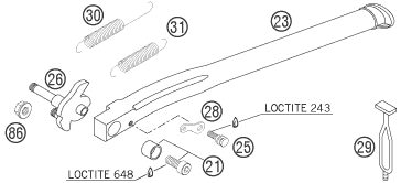 Sprängskiss: Side / Center Stand – KTM 525 EXC FACTORY 2005