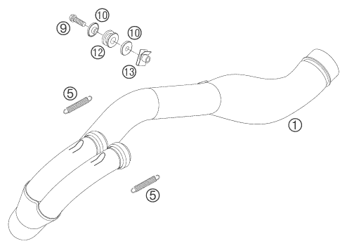 Sprängskiss: Exhaust System – KTM 525 EXC RACING 2006