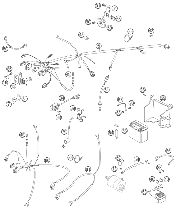Sprängskiss: Wiring Harness – KTM 525 EXC FACTORY 2005
