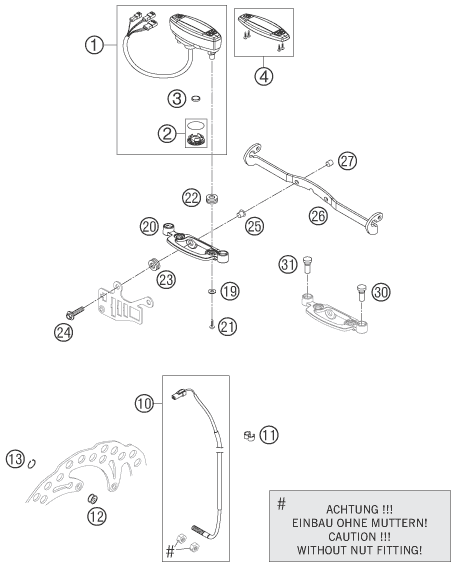 Sprängskiss: Instruments / Lock System – KTM 525 EXC FACTORY 2005