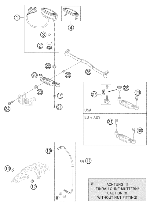 Sprängskiss: Instruments / Lock System – KTM 200 EXC 2005