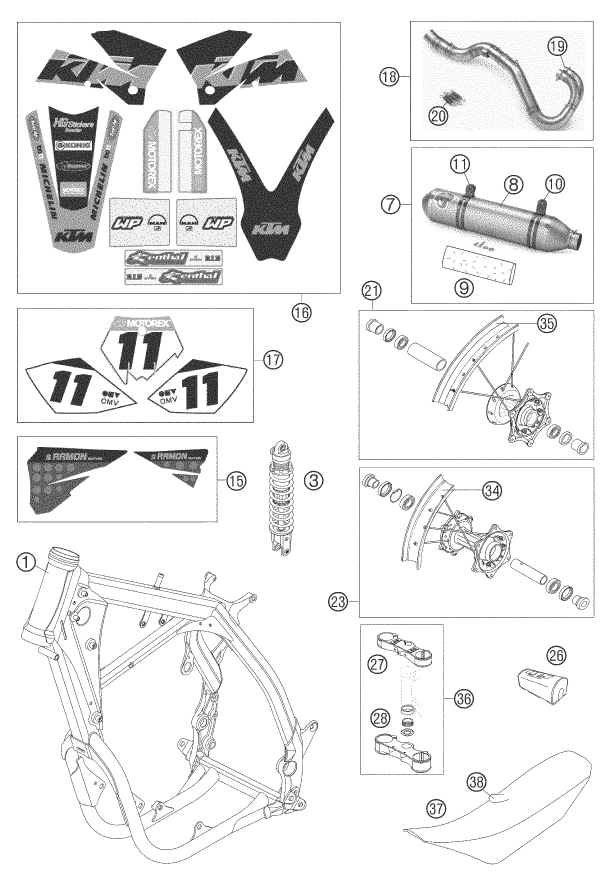 Sprängskiss: New Parts – KTM 450 SX STEVE RAMON 2005