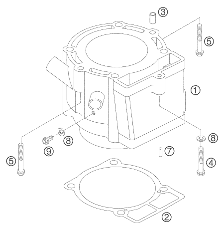Sprängskiss: Cylinder – KTM 525 EXC RACING 2006