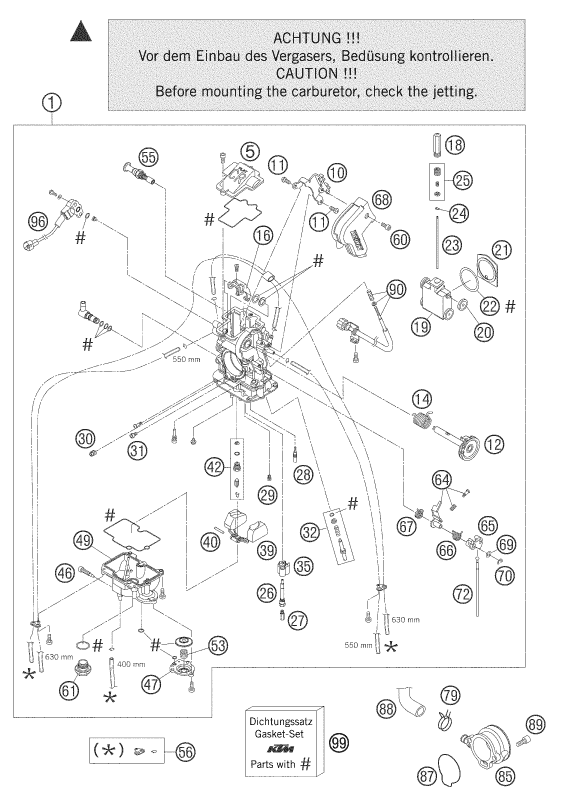 Sprängskiss: Carburetor – KTM 400 EXC RACING 2005