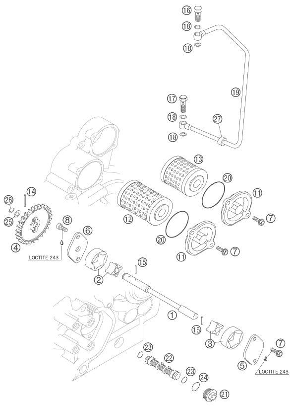 Sprängskiss: Lubricating System – KTM 525 EXC RACING 2006