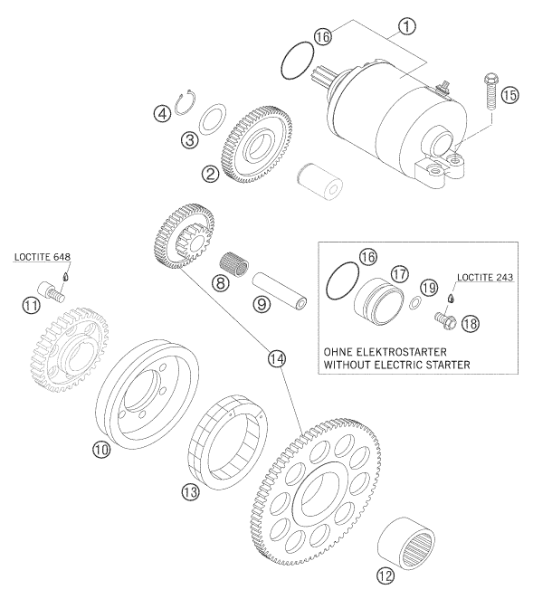 Sprängskiss: Electric Starter – KTM 250 EXC RACING 2004