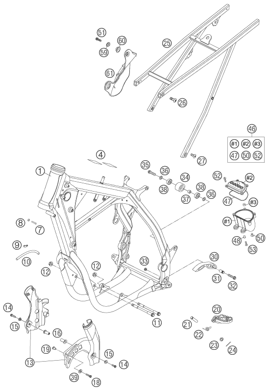 Sprängskiss: Frame – KTM 525 SMR 2005