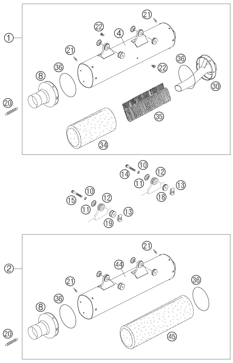 Sprängskiss: Main Silencer – KTM 525 SMR 2005