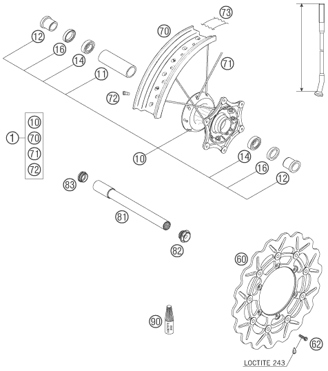 Sprängskiss: Front Wheel – KTM 525 SMR 2005