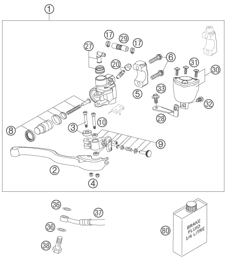 Sprängskiss: Front Brake Control – KTM 450 SMR 2006