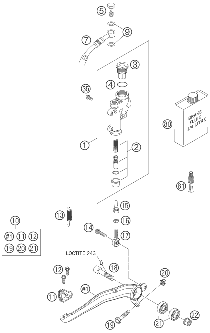 Sprängskiss: Rear Brake Control – KTM 525 SMR 2005