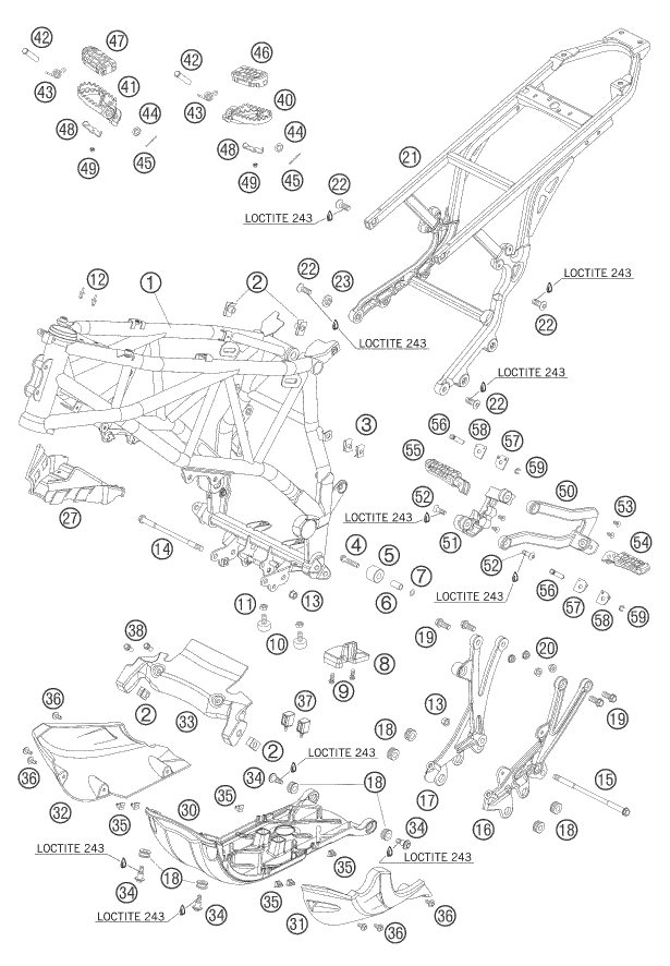 Sprängskiss: Frame – KTM 950 ADVENTURE S 2005