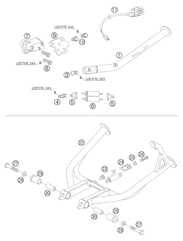 Sprängskiss: Side / Center Stand – KTM 950 ADVENTURE S 2005