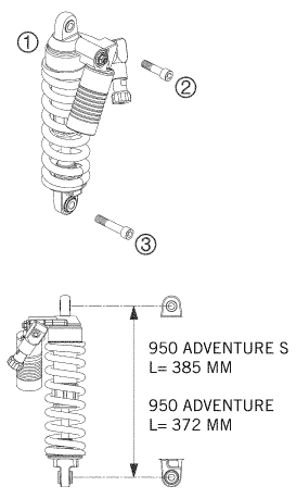 Sprängskiss: Shock Absorber – KTM 950 ADVENTURE S 2005