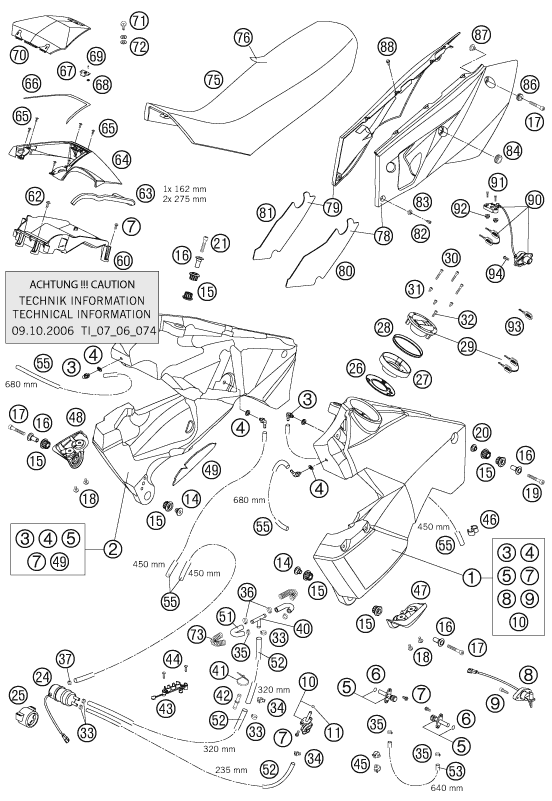 Sprängskiss: Tank, Seat – KTM 950 ADVENTURE S 2005