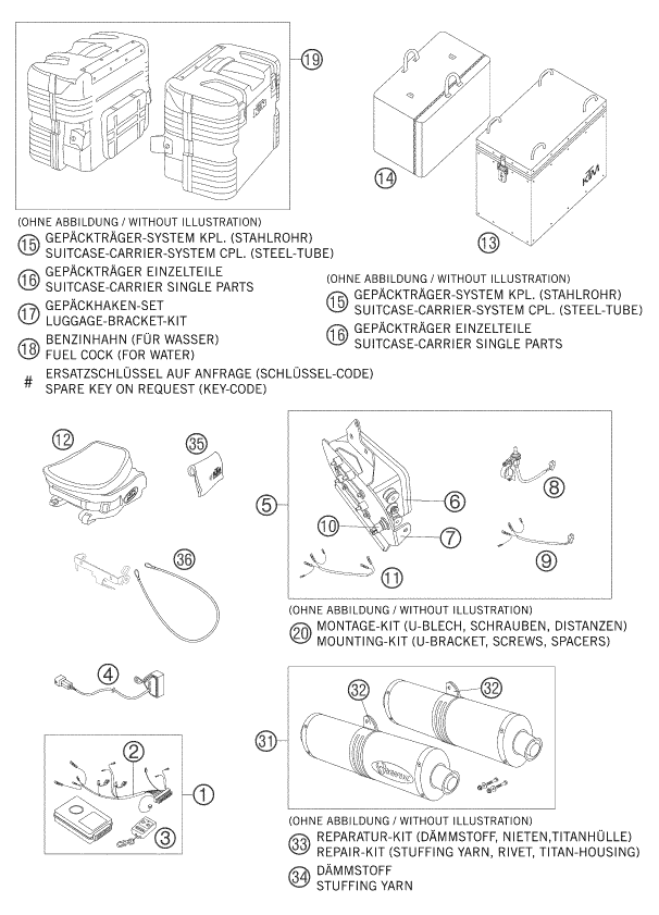 Sprängskiss: Accessories – KTM 950 ADVENTURE S 2005