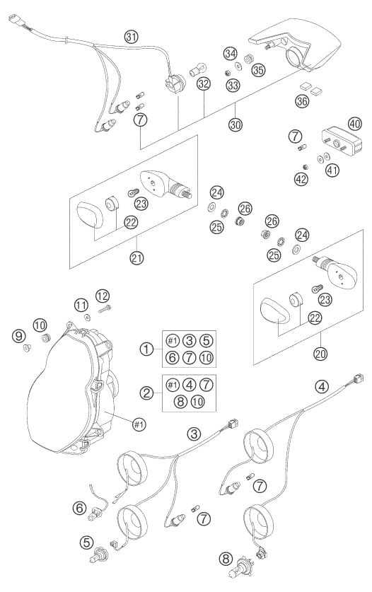 Sprängskiss: Lighting System – KTM 950 ADVENTURE S 2005