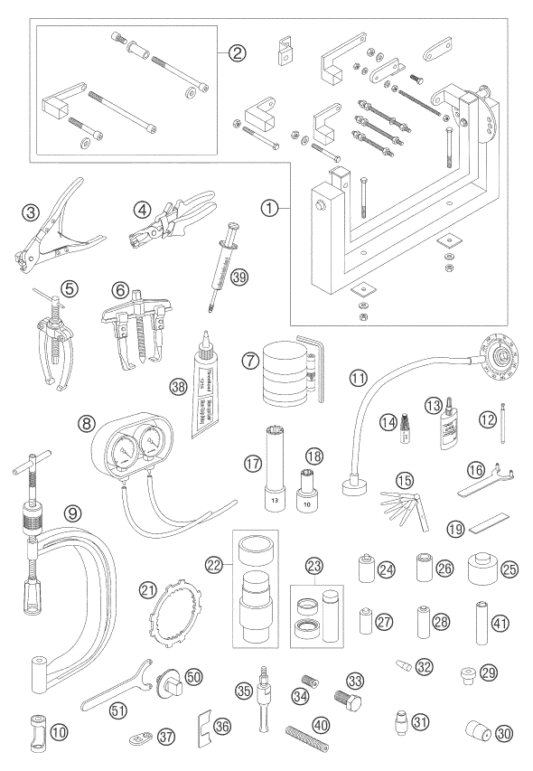 Sprängskiss: Special Tools (Engine) – KTM 950 ADVENTURE S 2005