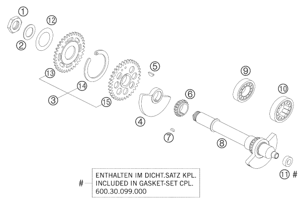 Sprängskiss: Balancer Shaft – KTM 950 ADVENTURE S 2005