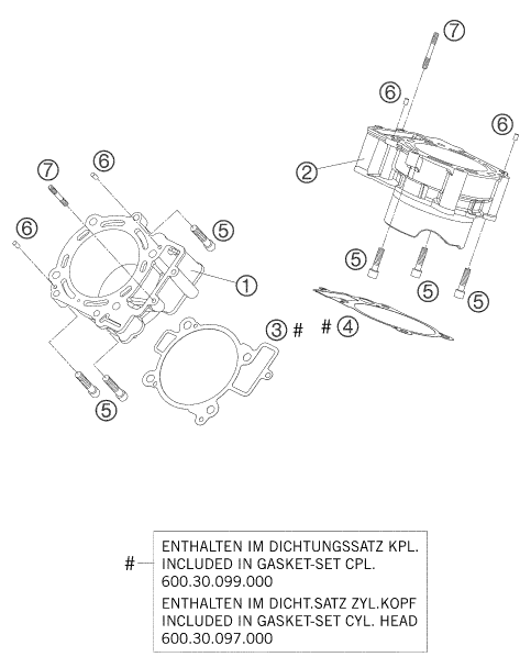 Sprängskiss: Cylinder – KTM 950 ADVENTURE S 2005