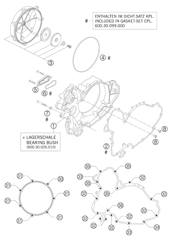 Sprängskiss: Clutch Cover – KTM 950 ADVENTURE S 2005