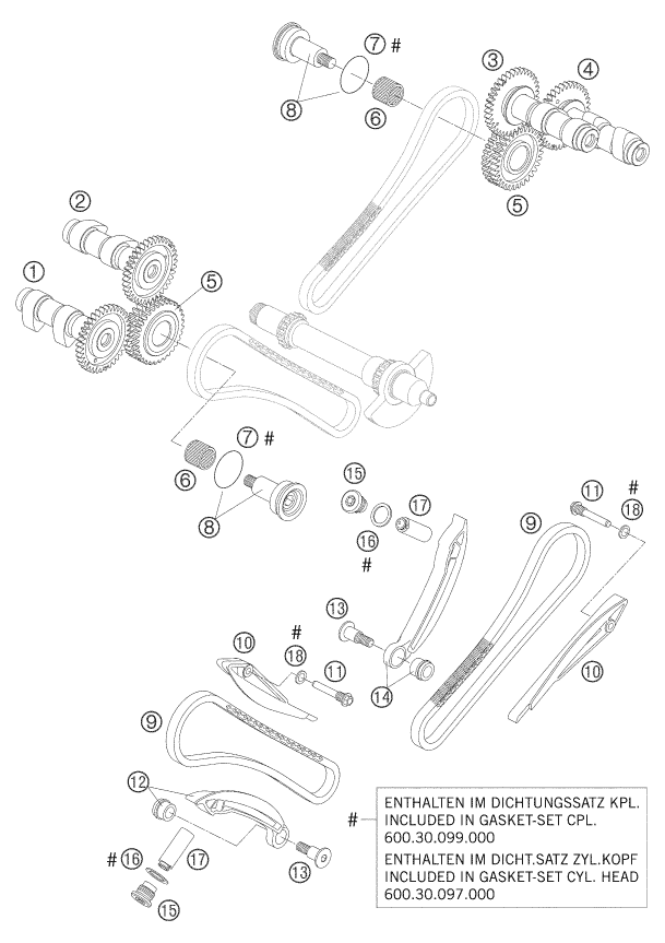 Sprängskiss: Timing Drive – KTM 950 ADVENTURE S 2005