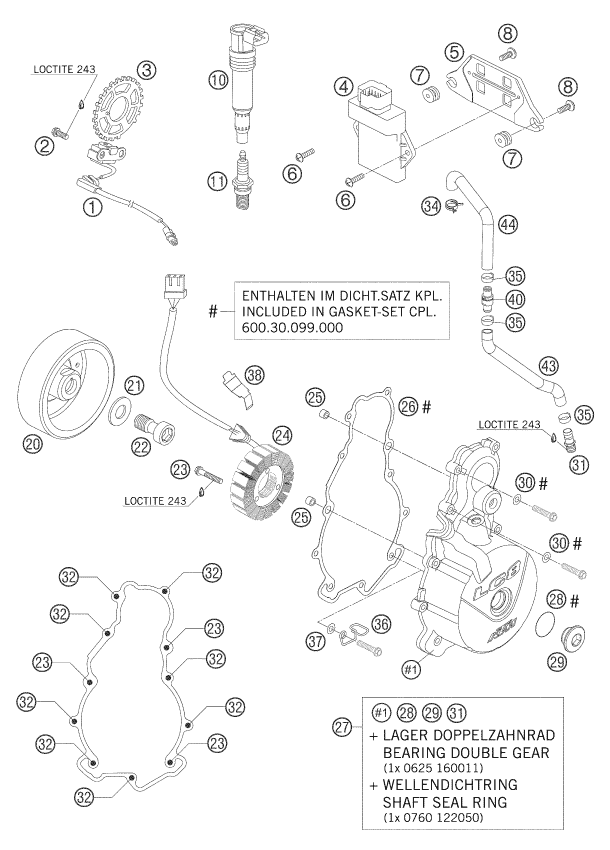 Sprängskiss: Ignition System – KTM 950 ADVENTURE S 2005