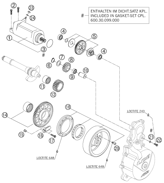 Sprängskiss: Electric Starter – KTM 950 ADVENTURE S 2005