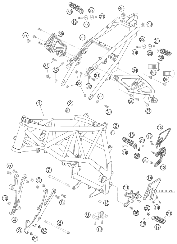 Sprängskiss: Frame – KTM 990 SUPERDUKE BLACK 2005