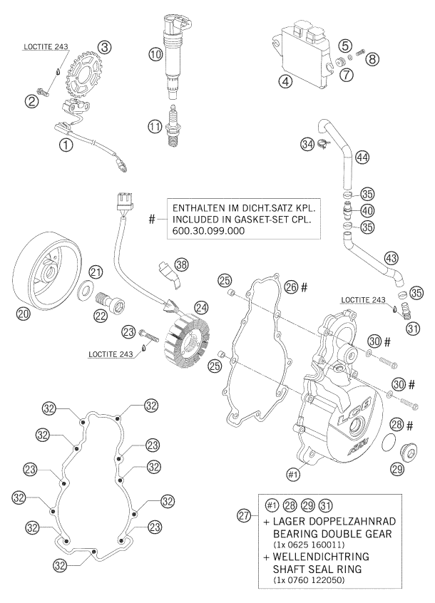 Sprängskiss: Ignition System – KTM 990 SUPERDUKE BLACK 2005