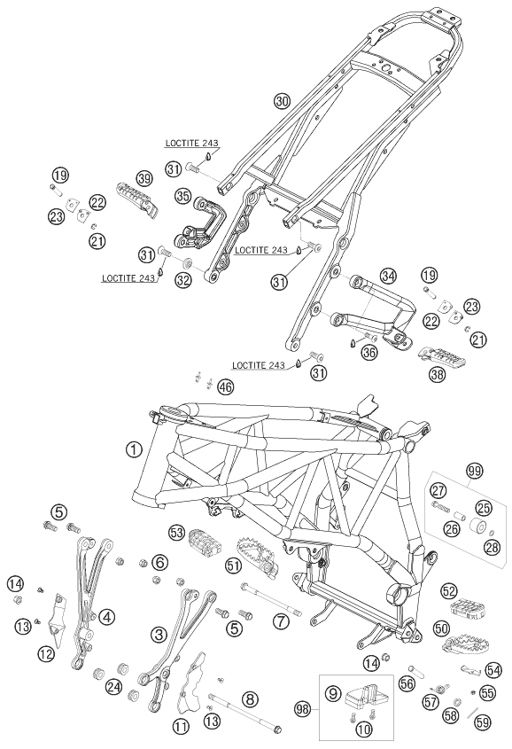 Sprängskiss: Frame – KTM 950 SUPERMOTO BLACK 2006