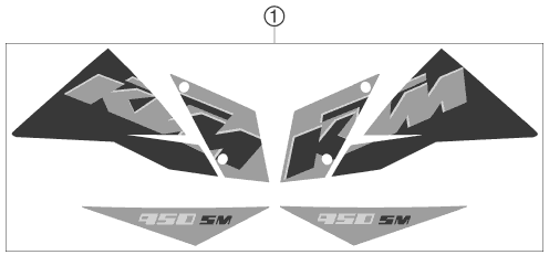 Sprängskiss: Decal – KTM 950 SUPERMOTO ORANGE 2006