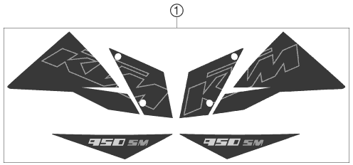 Sprängskiss: Decal – KTM 950 SUPERMOTO BLACK 2006
