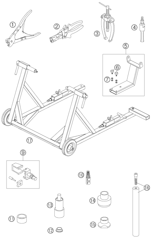 Sprängskiss: Special Tools – KTM 990 SUPER DUKE BLACK 2007