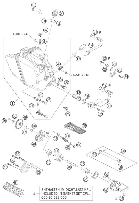Sprängskiss: Lubricating System – KTM 950 SUPERMOTO BLACK 2006