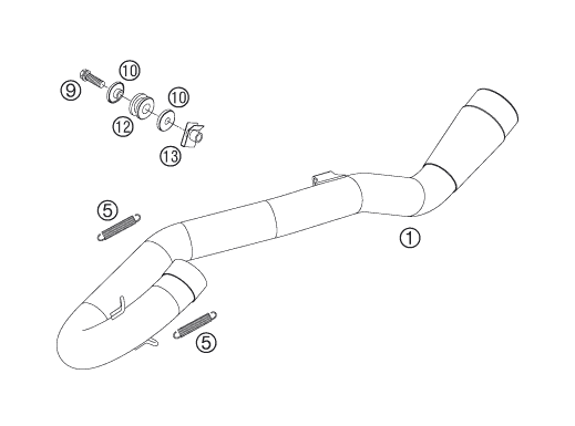 Sprängskiss: Exhaust System – KTM 250 SX-F 2005