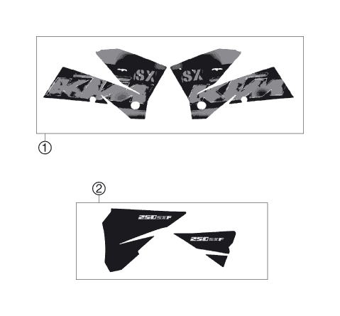 Sprängskiss: Decal – KTM 250 SX-F 2005