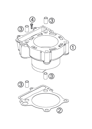Sprängskiss: Cylinder – KTM 250 SX-F 2007