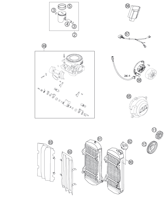Sprängskiss: New Parts – KTM 250 SXS 2005