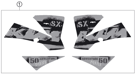 Sprängskiss: Decal – KTM 50 MINI ADVENTURE 2006