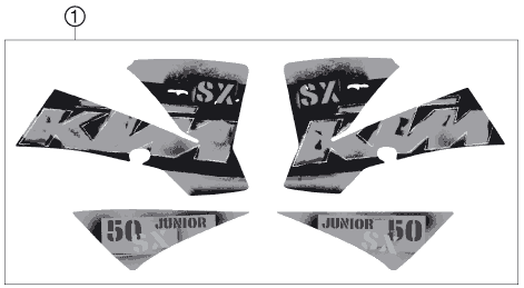 Sprängskiss: Decal – KTM 50 SX JUNIOR 2006