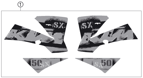 Sprängskiss: Decal – KTM 50 SX 2006